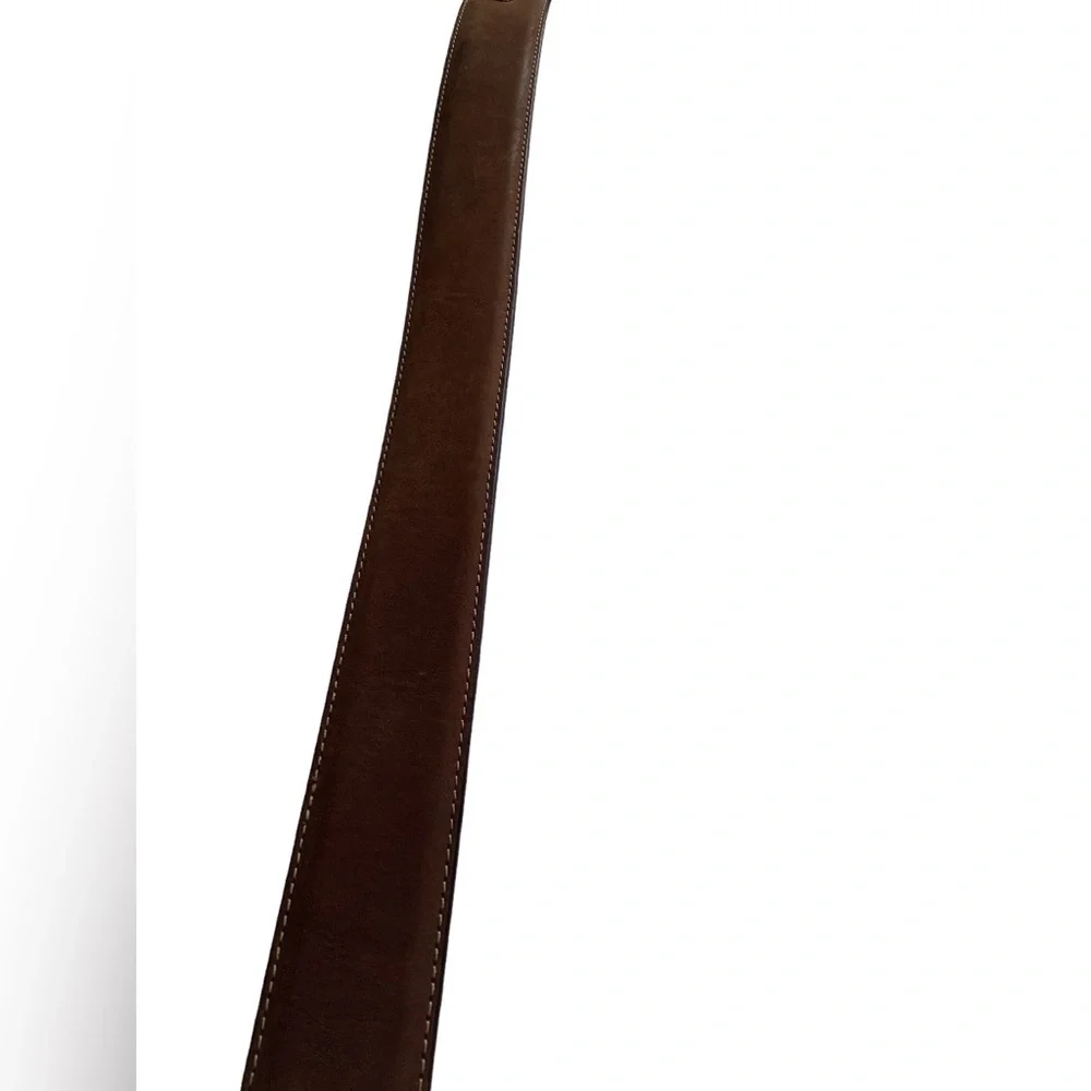 Suede Leather Brown Silver Belt